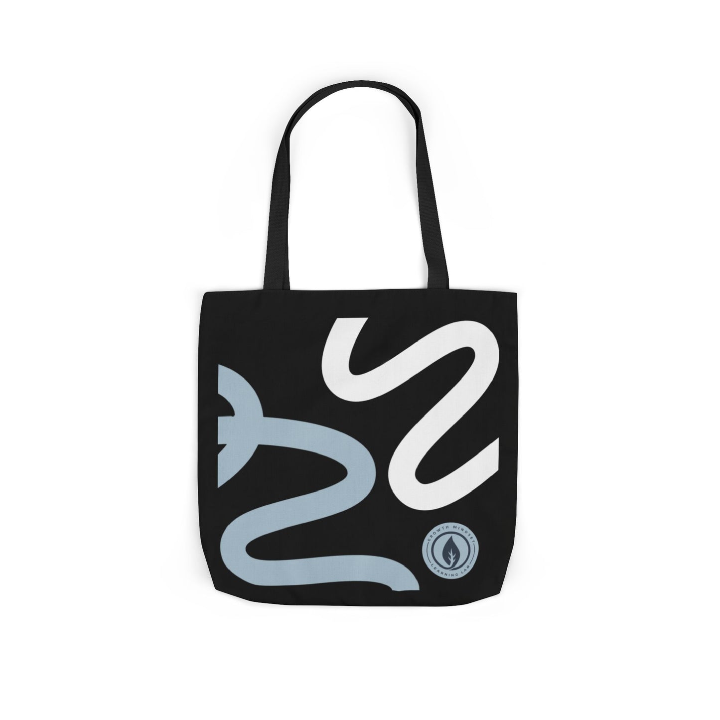 Abstract Wavy Lines Tote Bag | Black Blue White Canvas