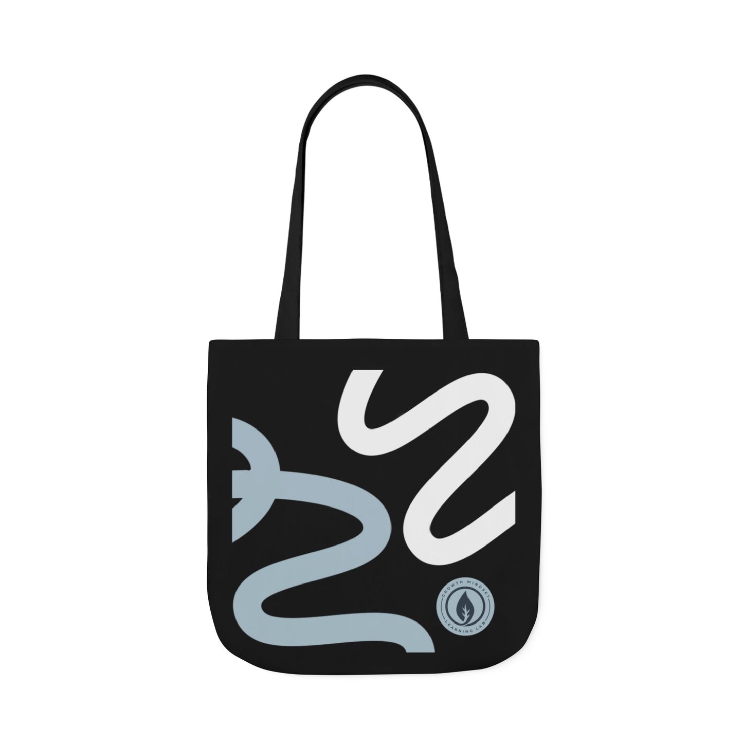 Abstract Wavy Lines Tote Bag | Black Blue White Canvas