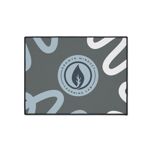 Growth Mindset Logo Heavy Duty Floor Mat | Learning Lab Emblem, Abstract Swirls