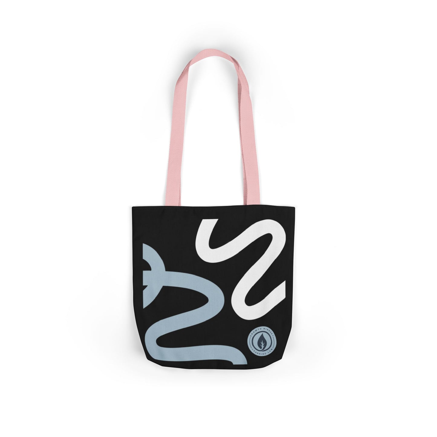 Abstract Wavy Lines Tote Bag | Black Blue White Canvas