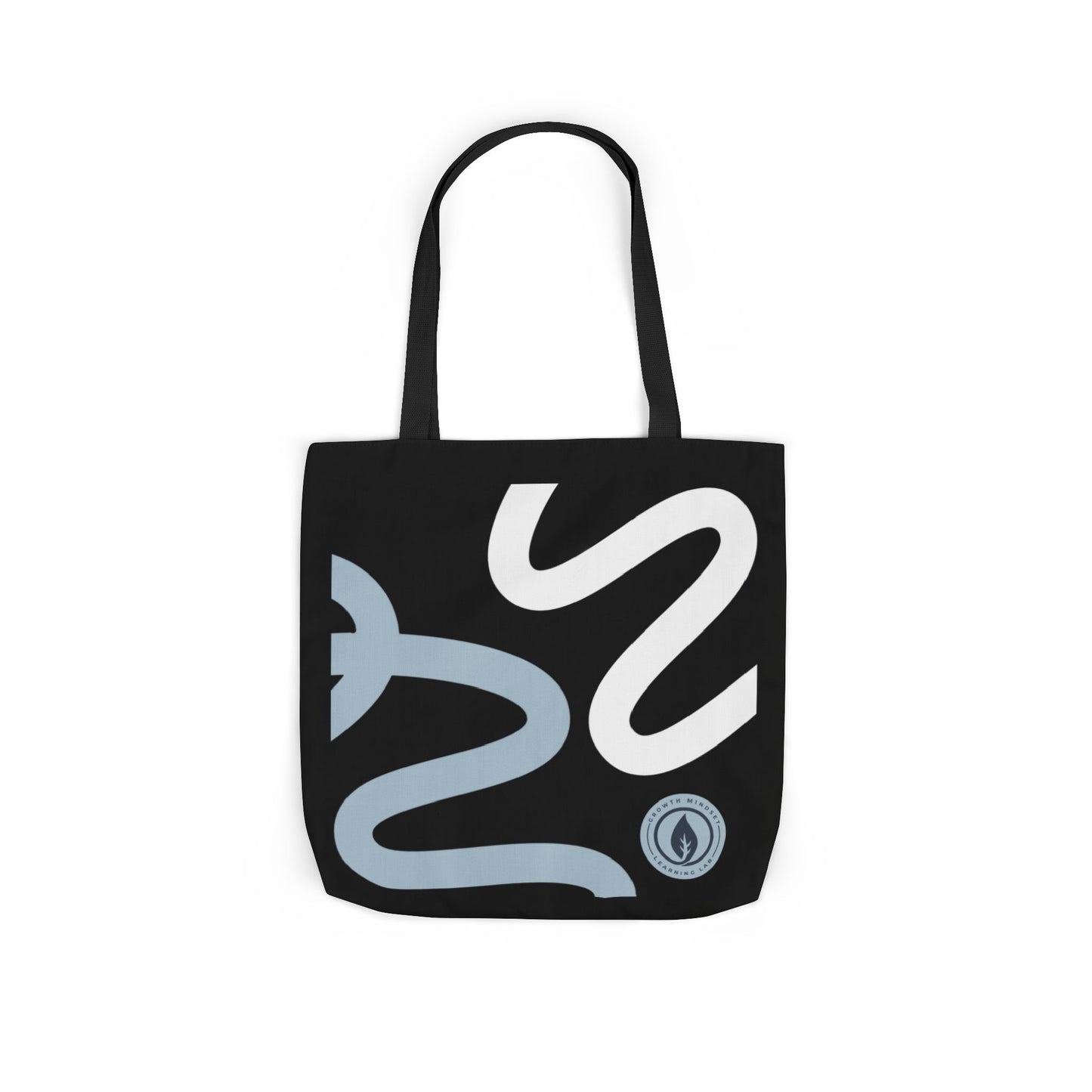 Abstract Wavy Lines Tote Bag | Black Blue White Canvas