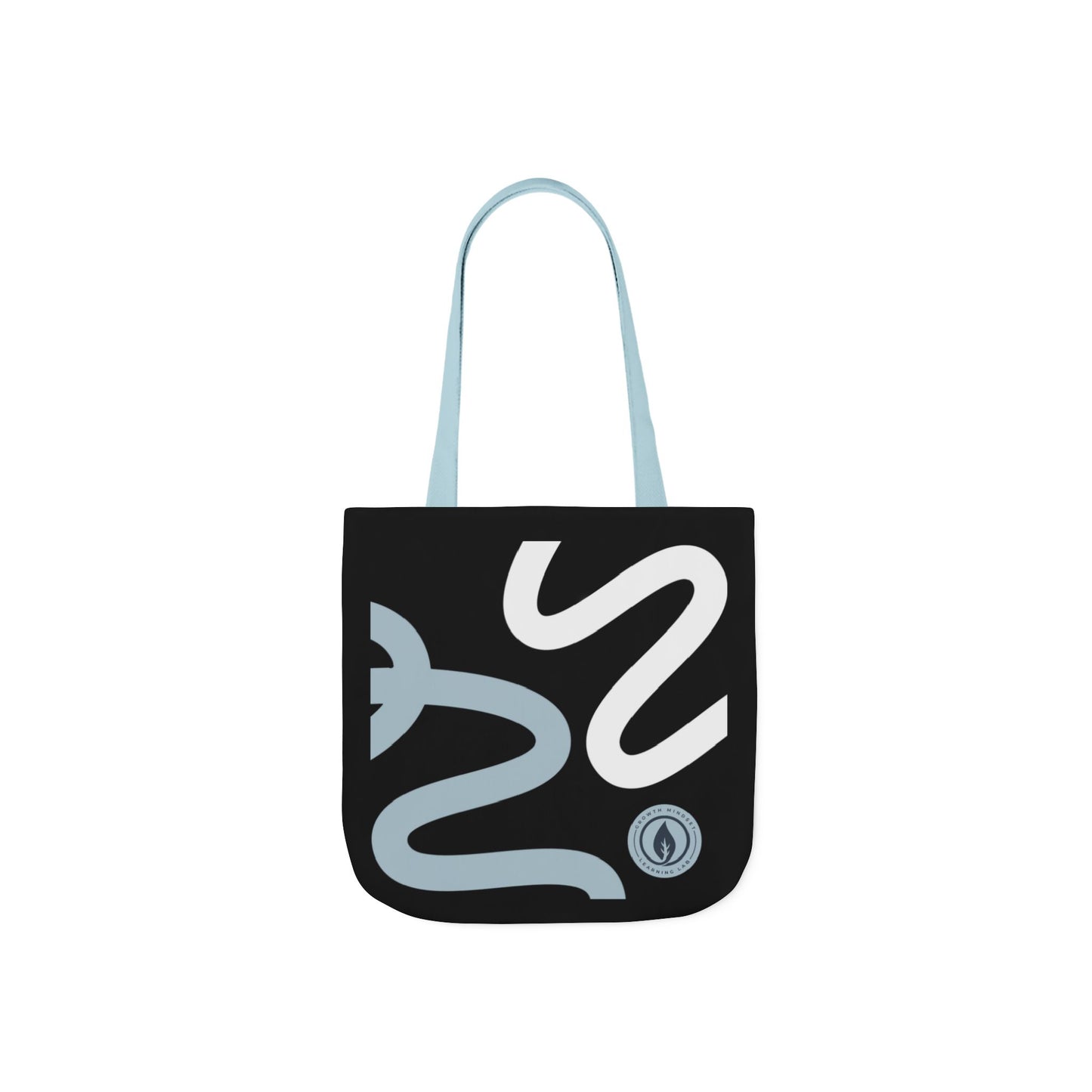 Abstract Wavy Lines Tote Bag | Black Blue White Canvas