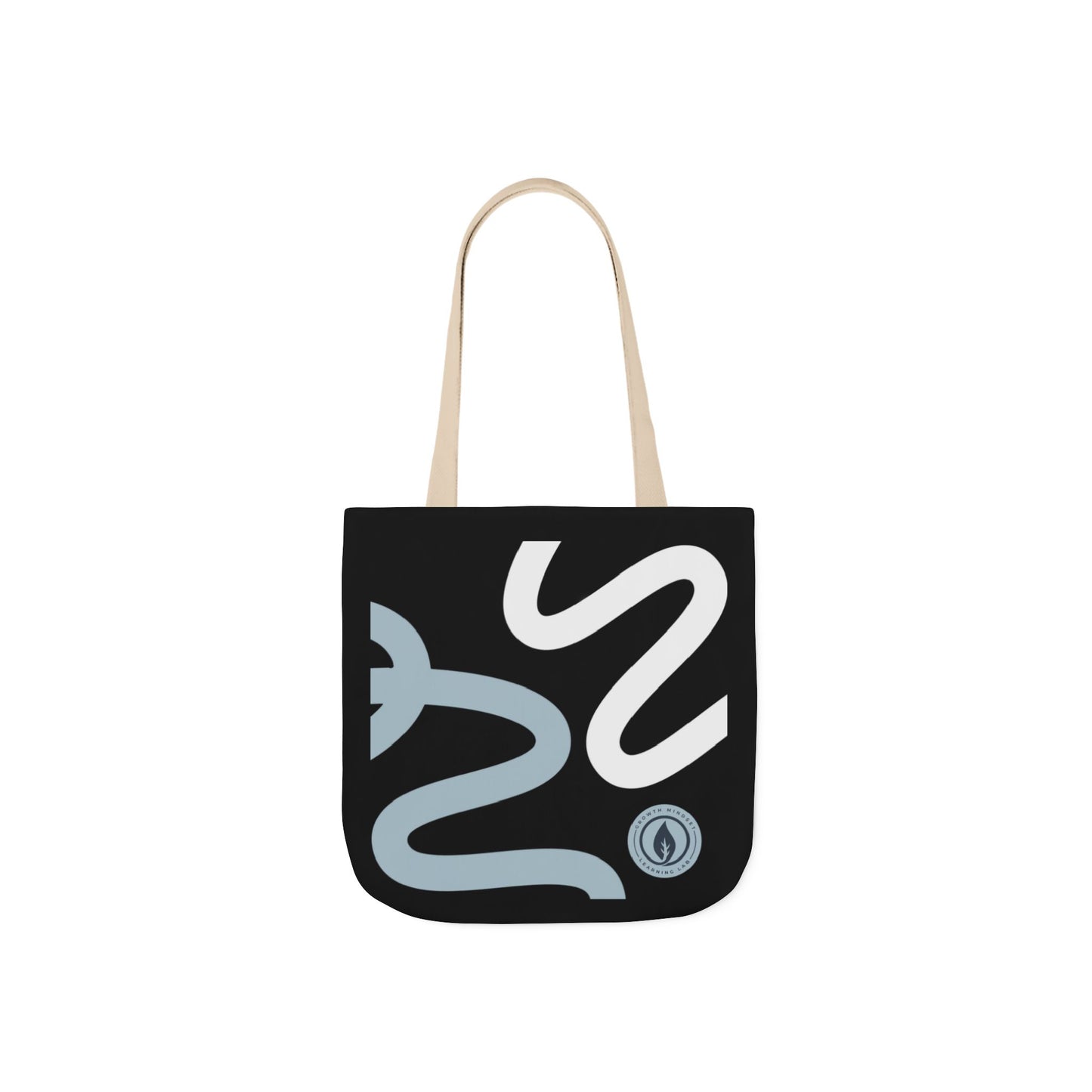 Abstract Wavy Lines Tote Bag | Black Blue White Canvas