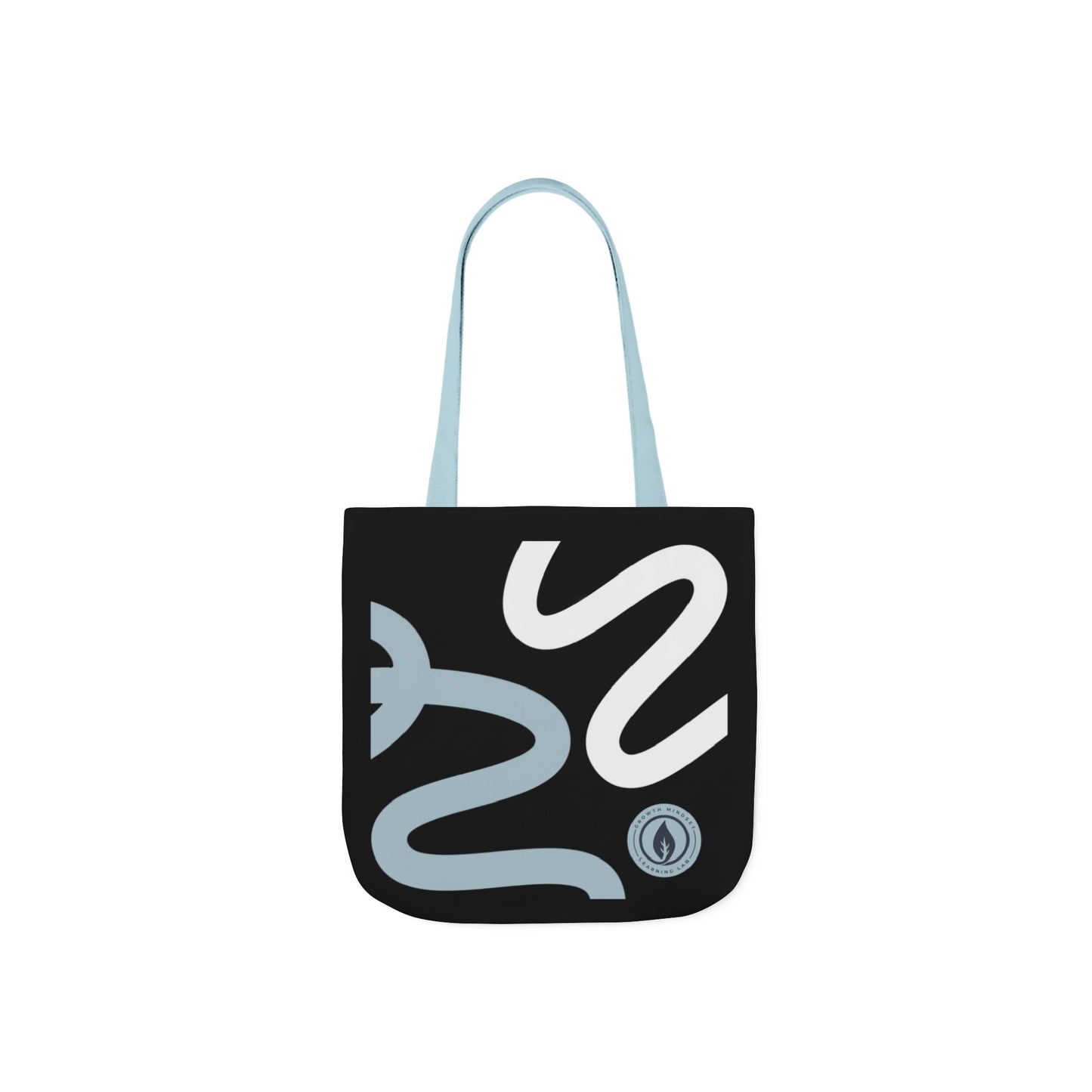 Abstract Wavy Lines Tote Bag | Black Blue White Canvas
