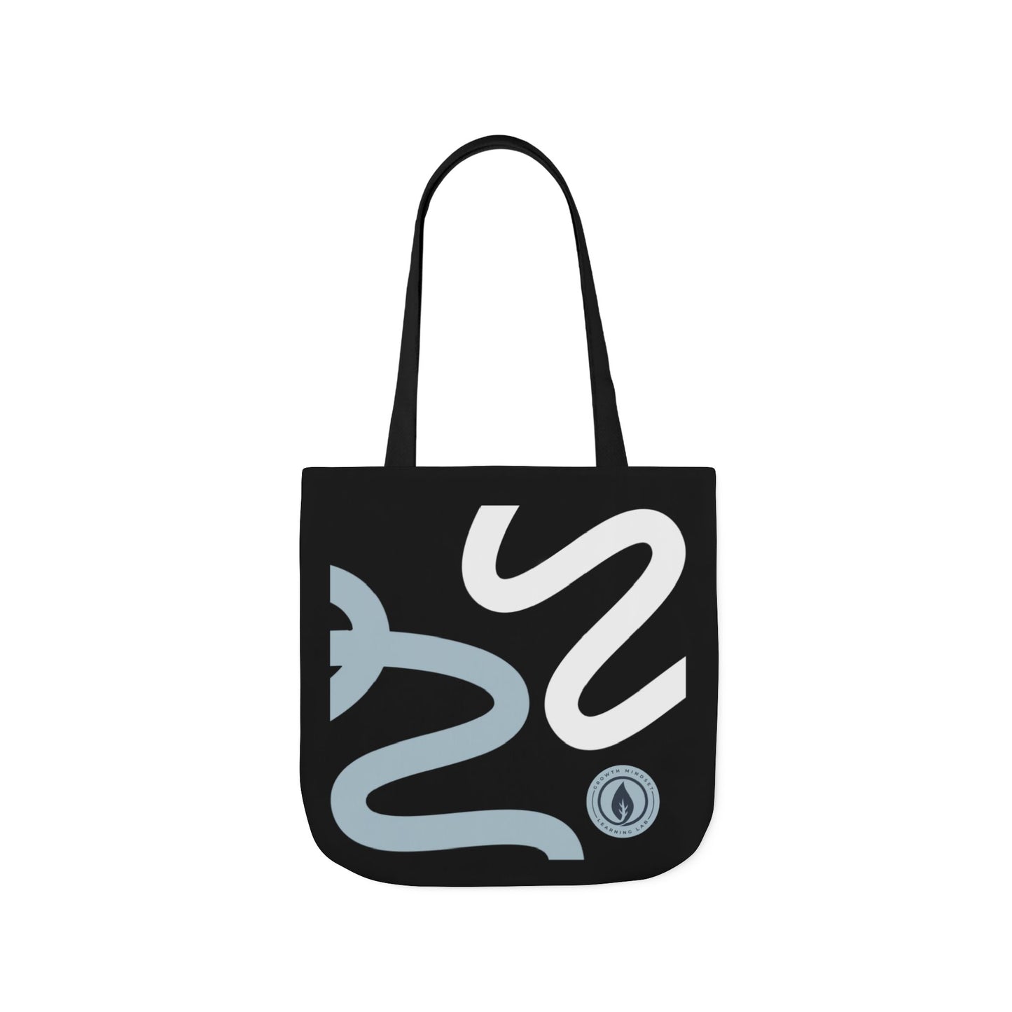 Abstract Wavy Lines Tote Bag | Black Blue White Canvas