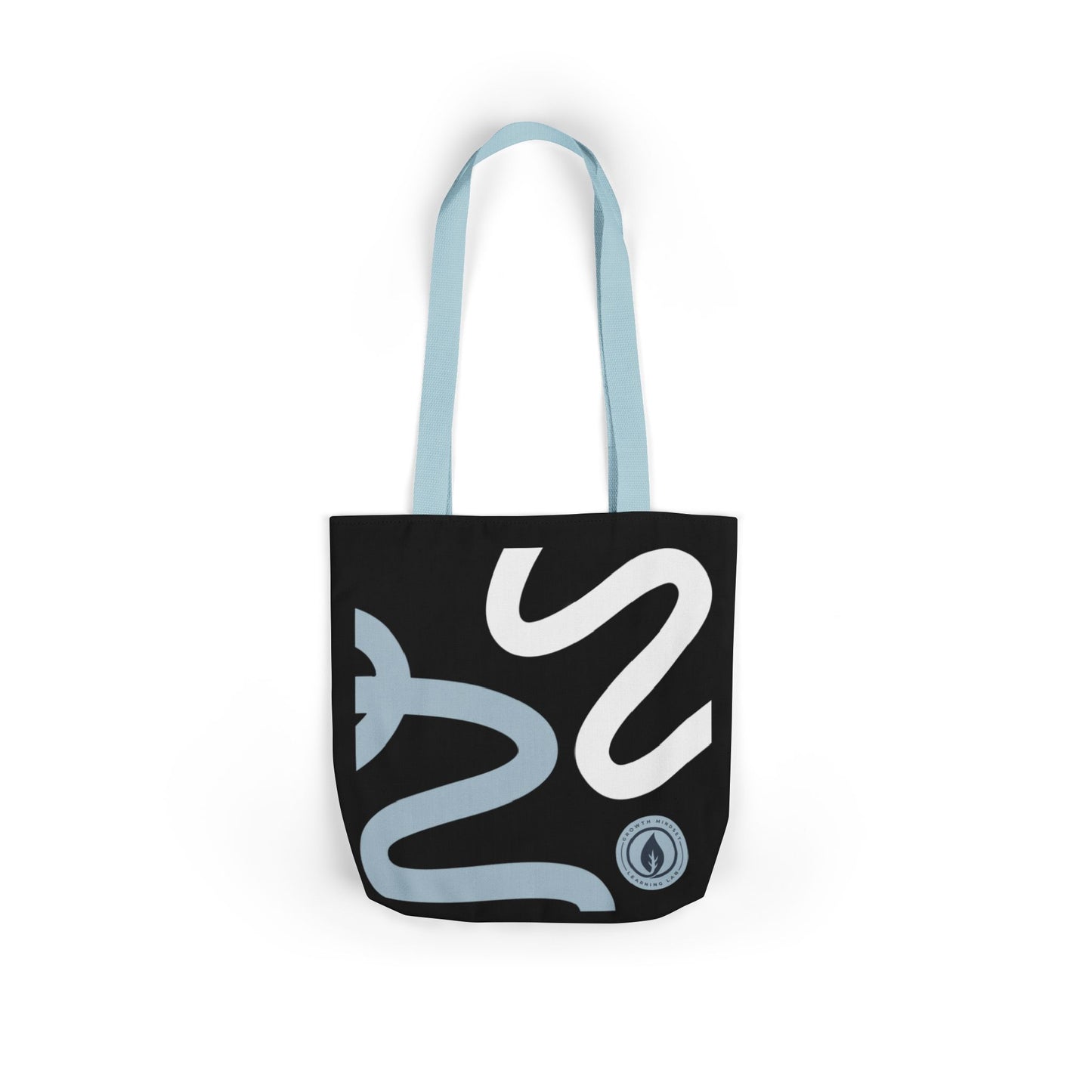 Abstract Wavy Lines Tote Bag | Black Blue White Canvas