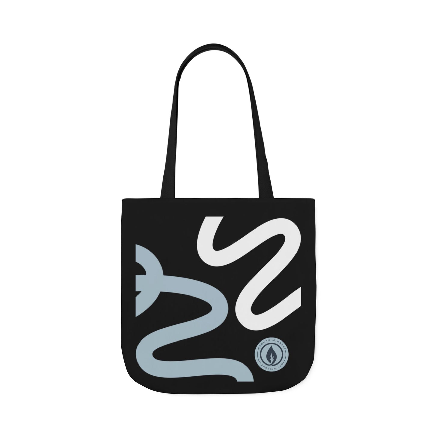 Abstract Wavy Lines Tote Bag | Black Blue White Canvas
