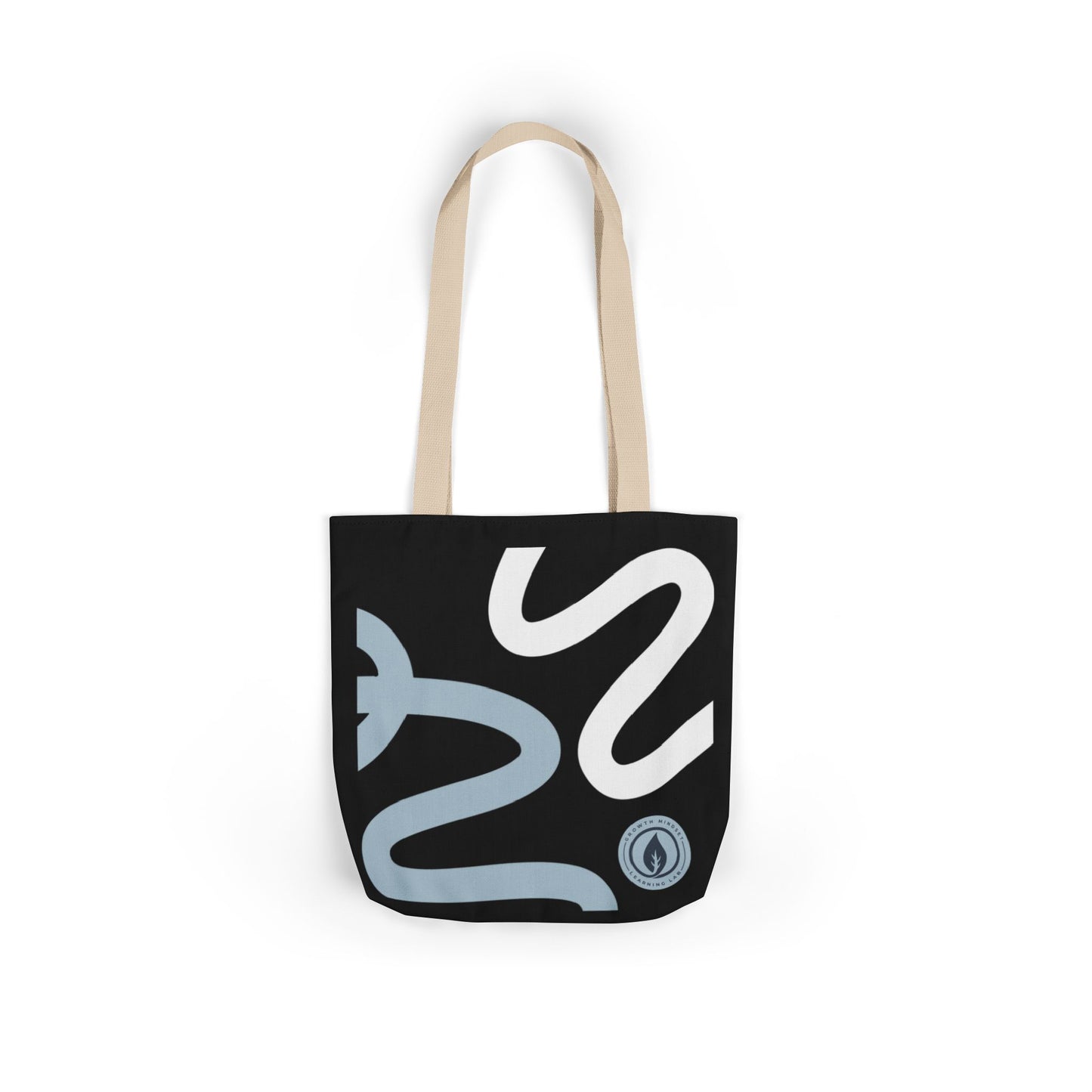 Abstract Wavy Lines Tote Bag | Black Blue White Canvas
