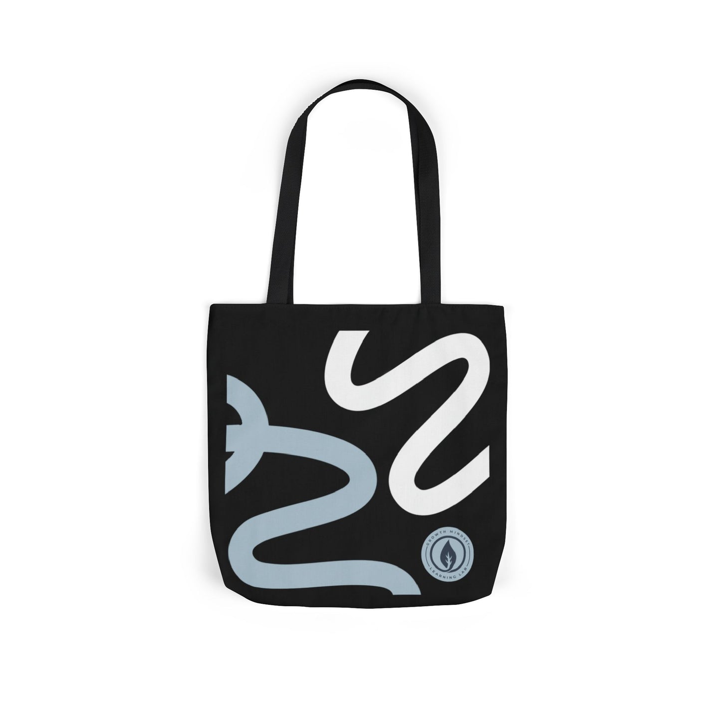 Abstract Wavy Lines Tote Bag | Black Blue White Canvas