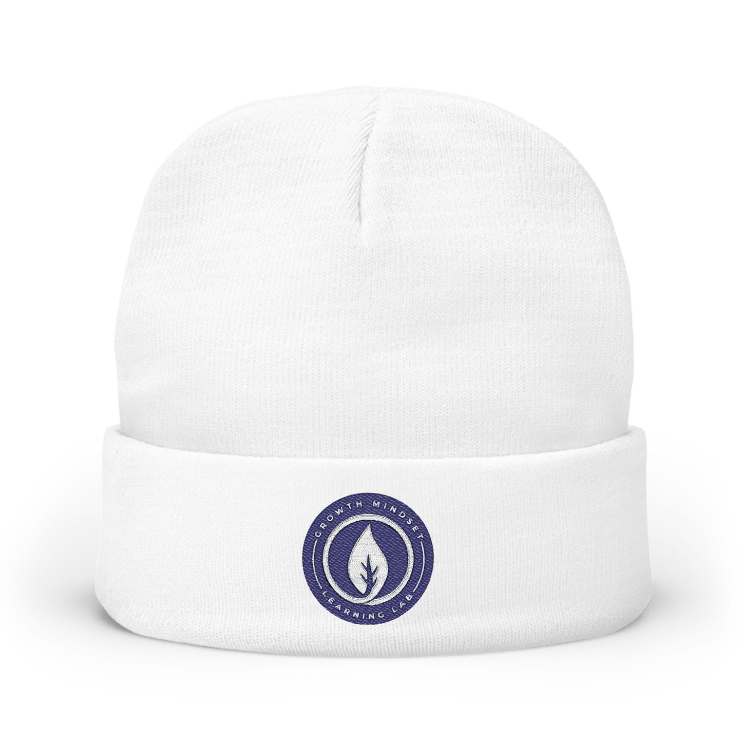 Laurel Wreath Emblem Knit Beanie | Embroidered Logo