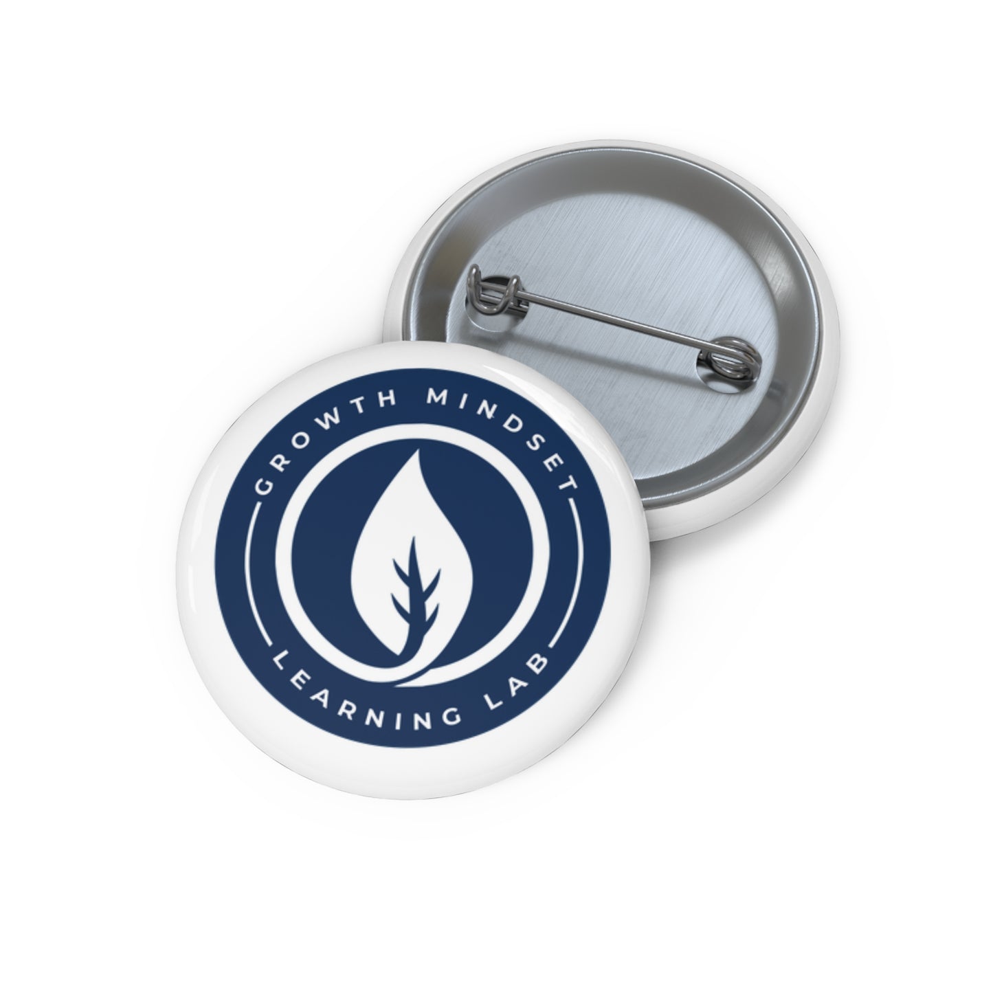 Growth Mindset Leaf Logo Pin Button | Custom Pin