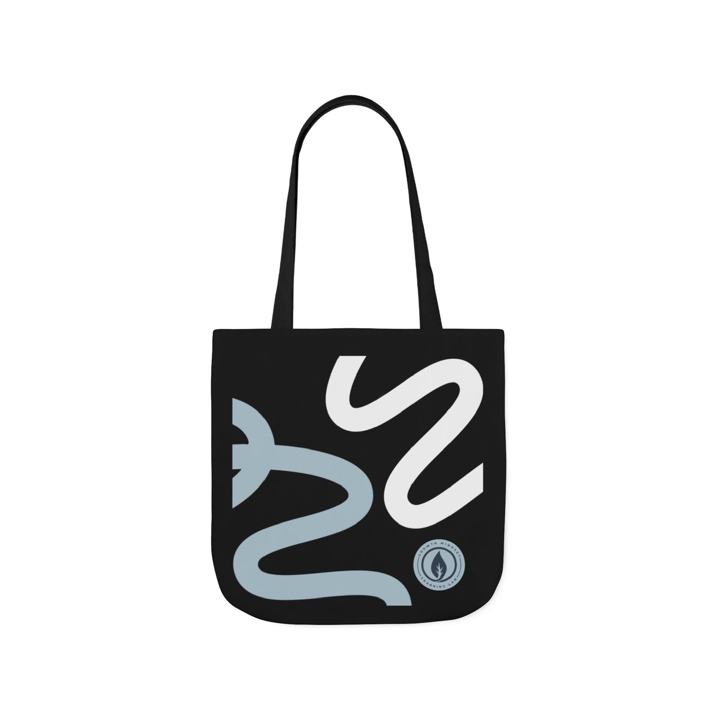 Abstract Wavy Lines Tote Bag | Black Blue White Canvas
