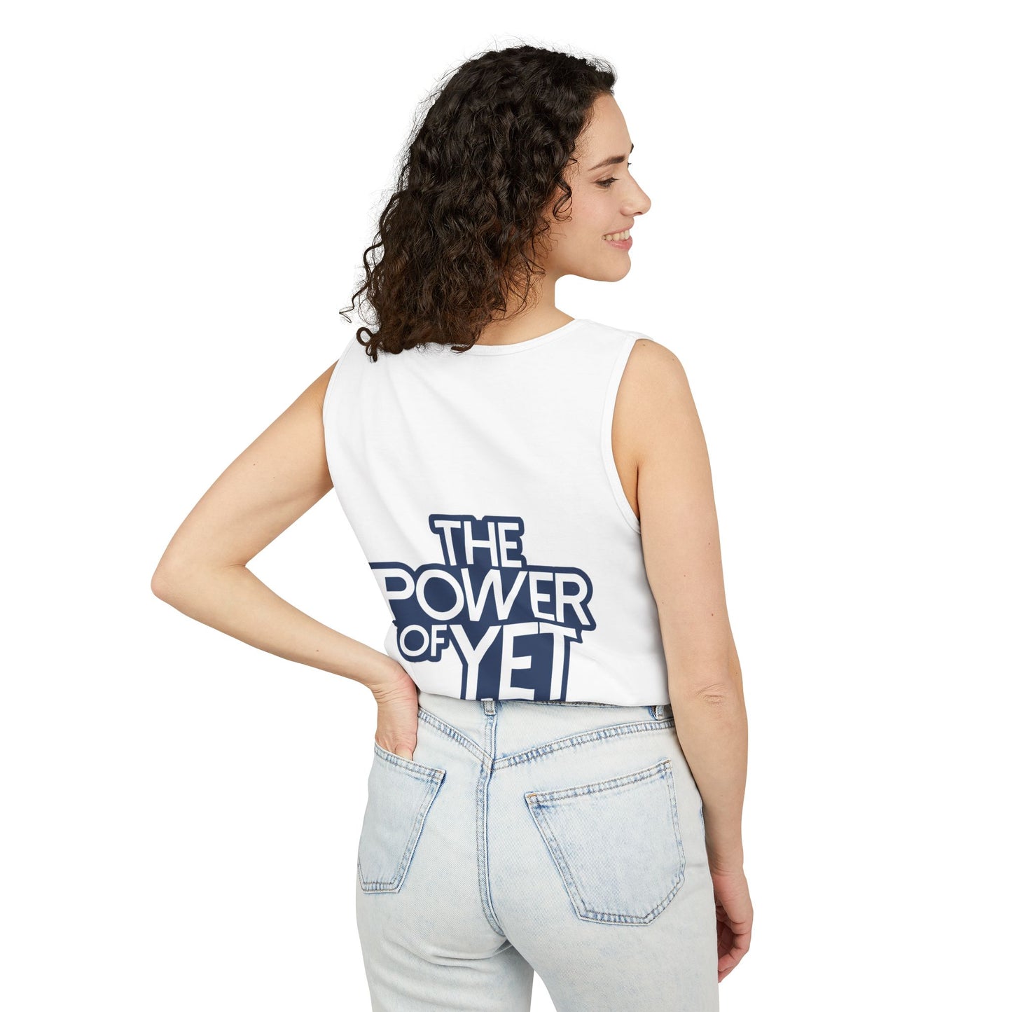 The Power of Yet Tank Top | Motivational Text, Minimal Logo