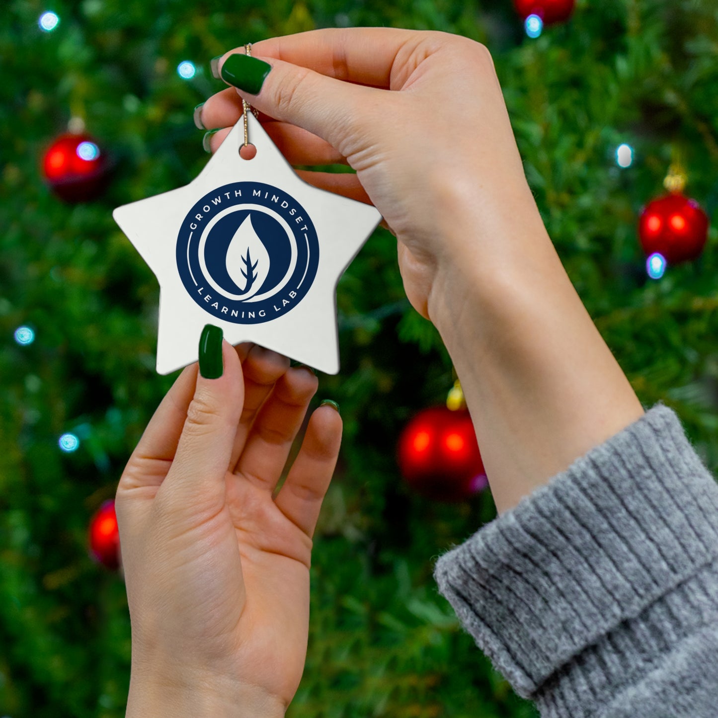 Growth Mindset Learning Lab Logo Ceramic Ornament | Star Shape